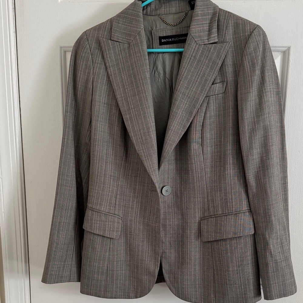 Dana Buchman Gray Pinstripe Blazer